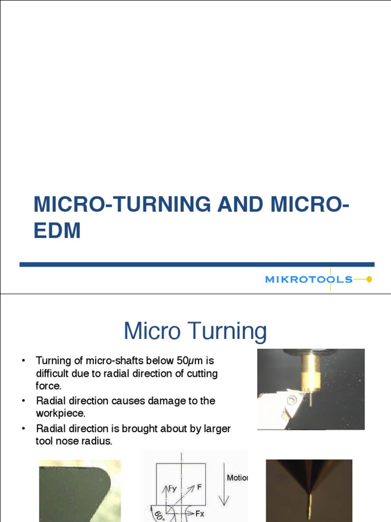Micro-Turning and Micro-Edm | PDF