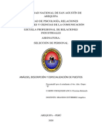 Análisis de puestos de trabajo en la UNSA