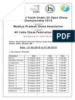 27 National Youth Under-25 Open Chess Championship 2018 Madhya Pradesh Chess Association All India Chess Federation (AICF)