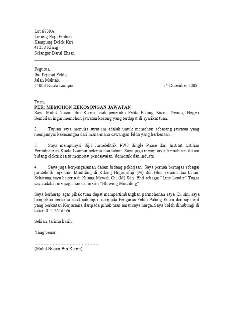 Surat Sokongan Niz Pdf