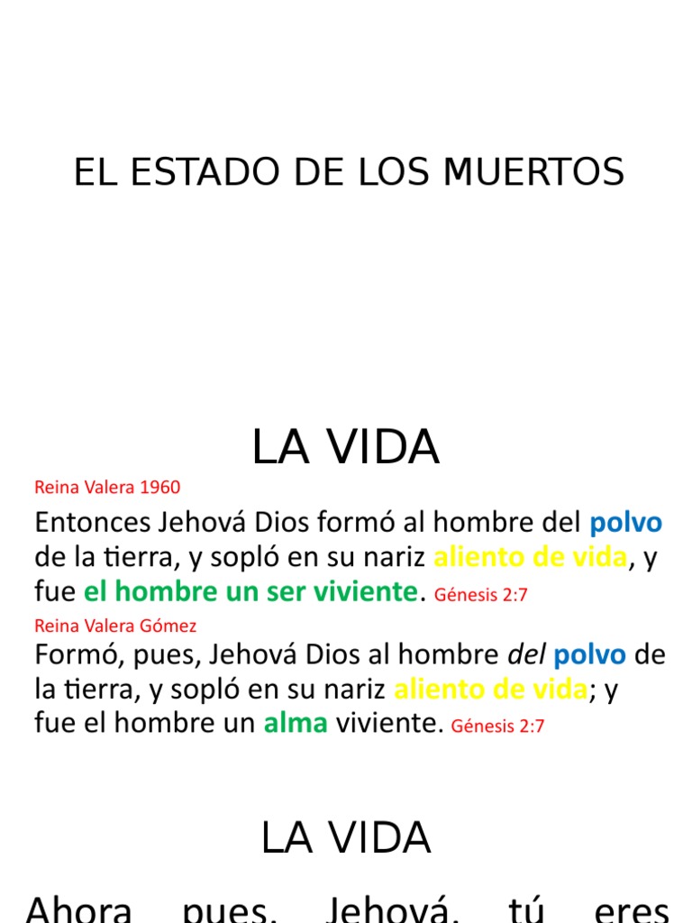 El Estado de los Muertos según la Biblia | PDF | Libros de reyes ...