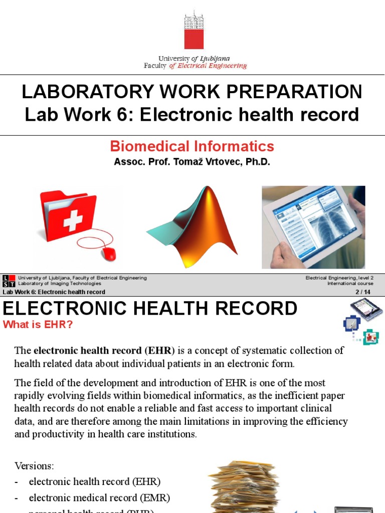 EHR Lab Work: XML Parsing & MATLAB | PDF | Electronic Health Record ...