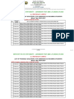 BSU-AT RESULT 2020 POSSIBLE QUALIFIERS - La Trinidad Campus