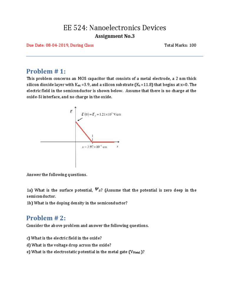 Nanoelectronics Assignment Guide | PDF