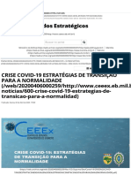 CRISE COVID-19 ESTRATÉGIAS DE TRANSIÇÃO PARA A NORMALIDADE - CEEEx - Centro de Estudos Estratégicos 