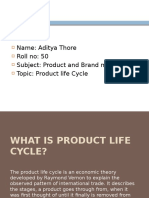 Name: Aditya Thore Roll No: 50 Subject: Product and Brand Management Topic: Product Life Cycle