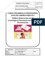 Curso: Desarrollo Profesional Guia de Laboratorio N°2 TAREA: Elaboración de CV Cronológico/Funcional Con Carta de Presentación