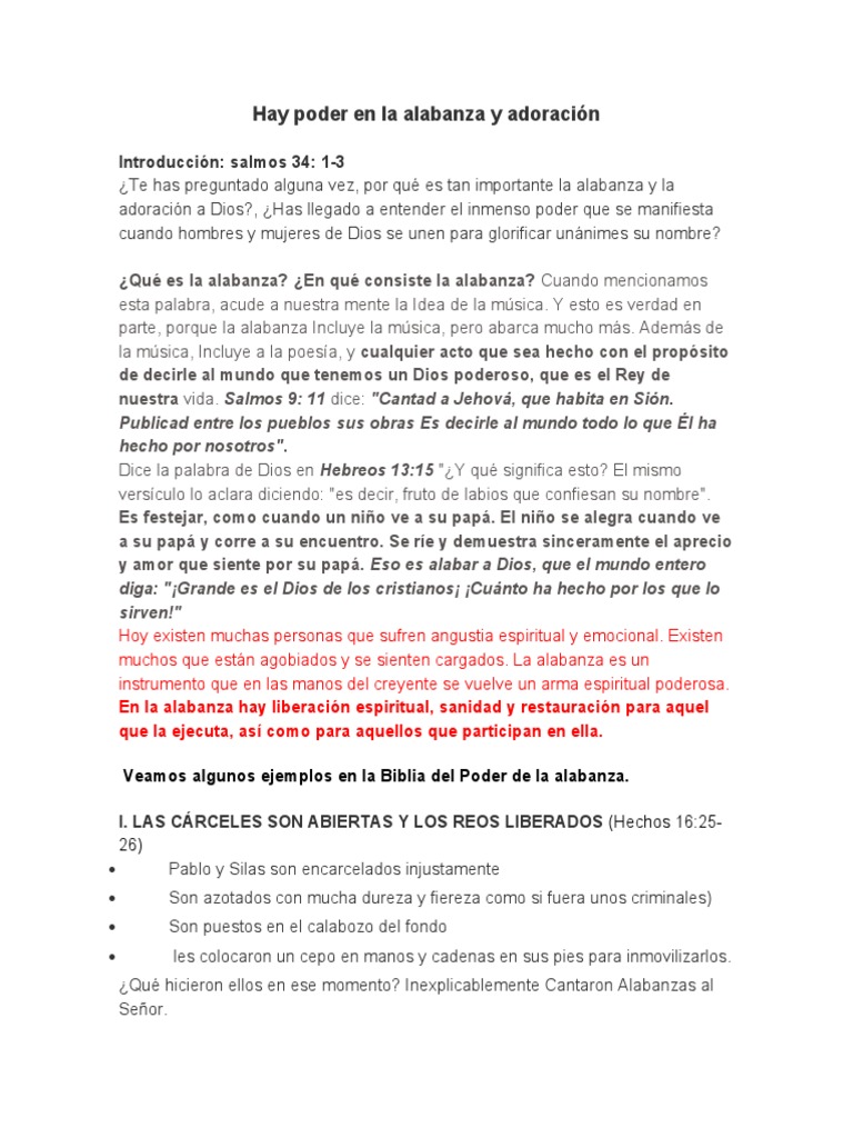 Poder Transformador de la Alabanza | PDF | Saulo | Salmos