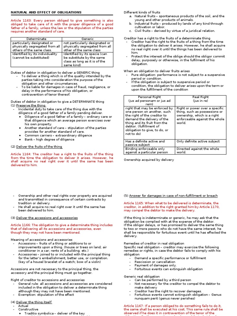 Natural and Effect of Obligations | PDF | Negligence | Law Of Obligations