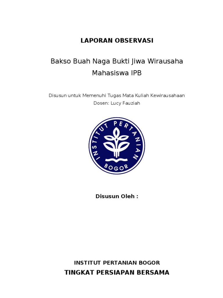 Laporan Kewirausahaan