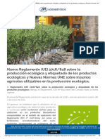 Nuevo Reglamento (UE) 2018_848 sobre la producción ecológica y etiquetado de los productos ecológicos y Nuevas Normas UNE sobre insumos agrícolas utilizables en la producción ecológica. _ Agrométodos