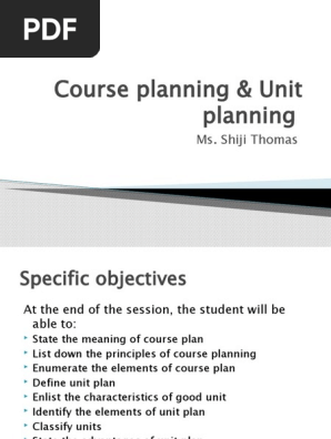 course plan & unit plan