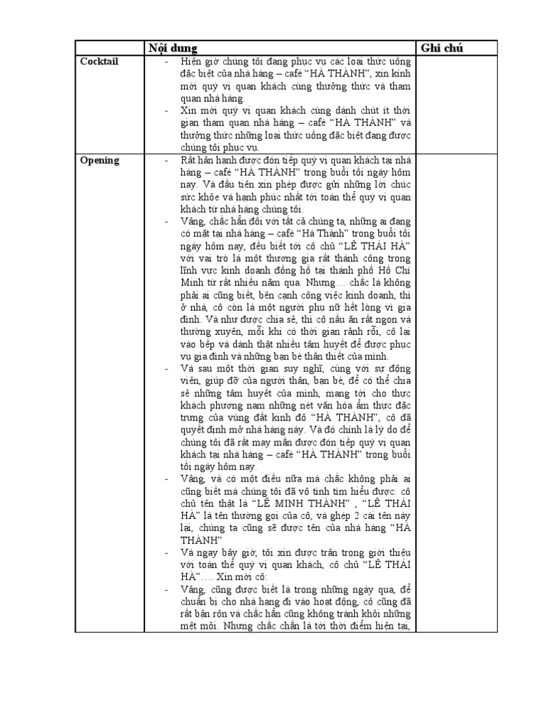 MC SCRIPT (Hà Thành) | PDF