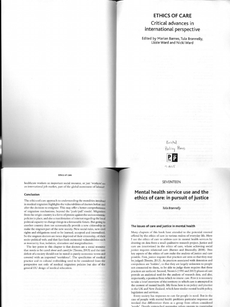 Ethics of Care in Mental Health Services | PDF | Health Care | Psychiatry