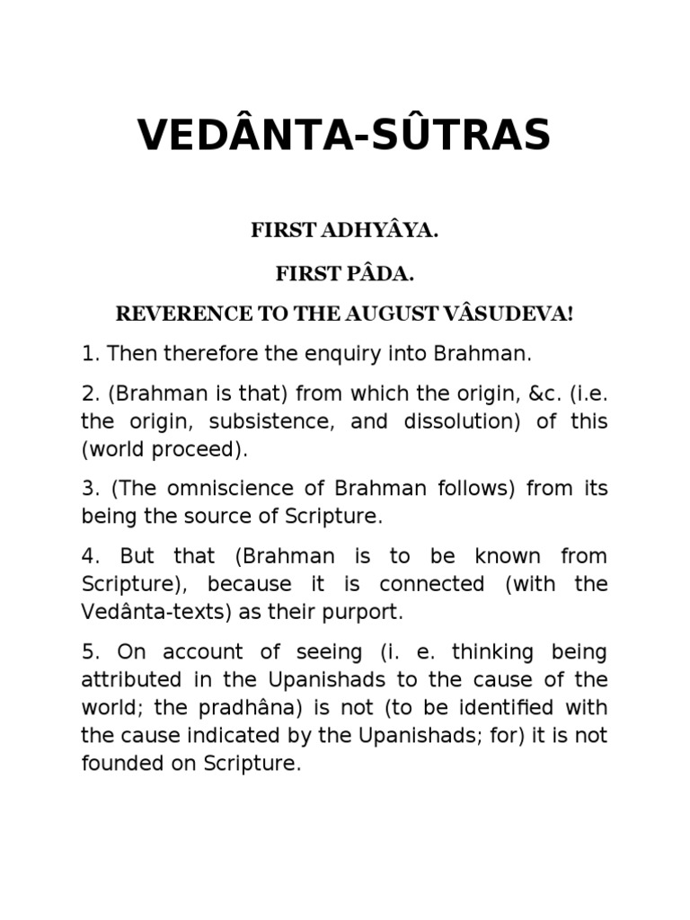Brahma Sutras | PDF | Ātman (Hinduism) | Brahman