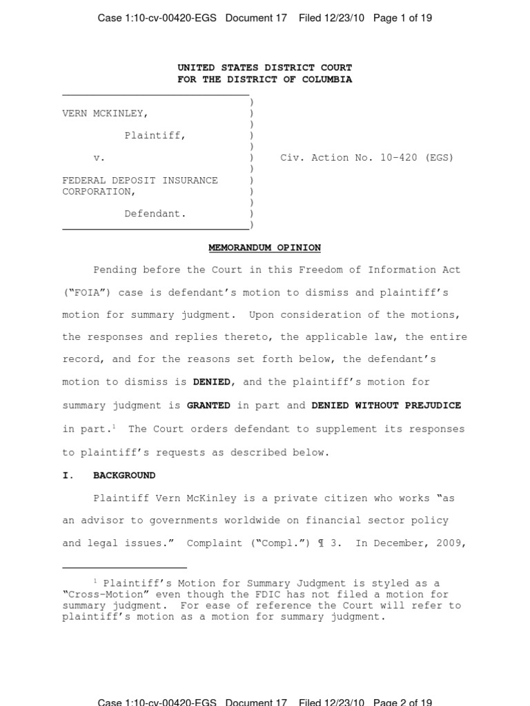 Judge Sullivan s Opinion Granting Plaintiff McKinley SJ Motion In Part 