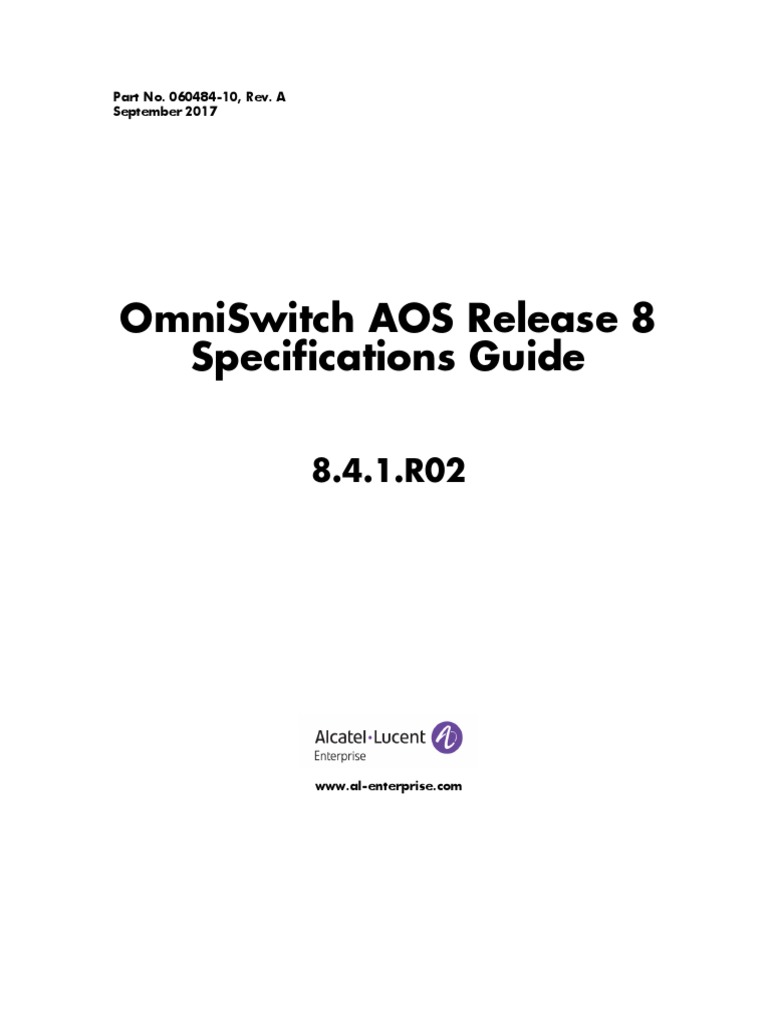 Omn - Switch Release8 Specification Guide | PDF | File Transfer ...