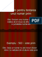 Algoritm Pentru Testarea Unui Numar Prim