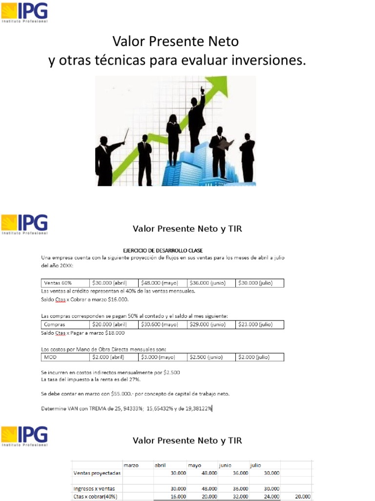 Evaluación de Inversiones: VAN y TIR | PDF | Valor presente neto ...