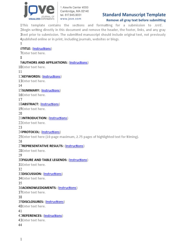 Standard Manuscript Template: Instructions | PDF | Chromatography ...