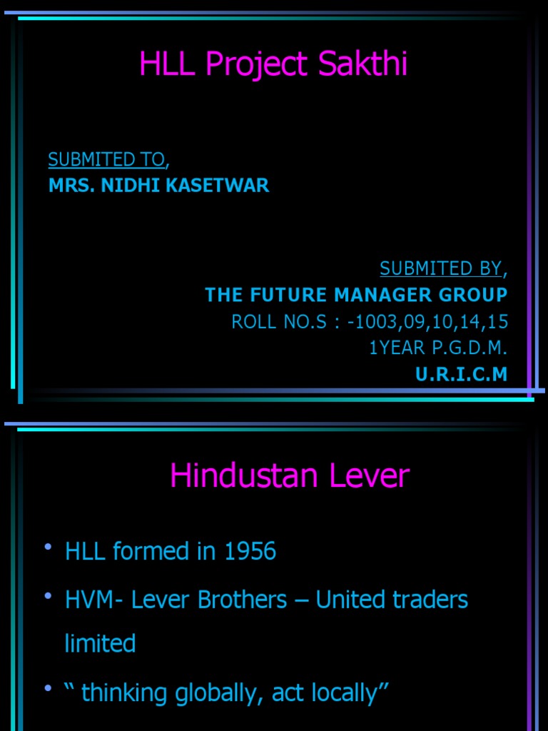 HLL Project Sakthi: Rural Empowerment Initiative | PDF