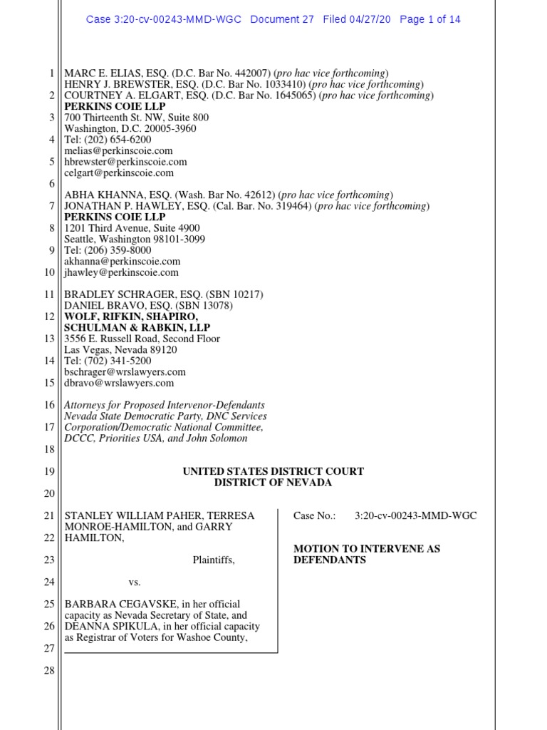 Intervention Motion in Election Case | PDF | Intervention (Law) | Complaint