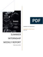 Summer Internship Weekly Report: Submitted By: Mudit Sharma