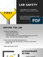 Lab Safety: - Lab Safety Is An Important Aspect in Every Science Class