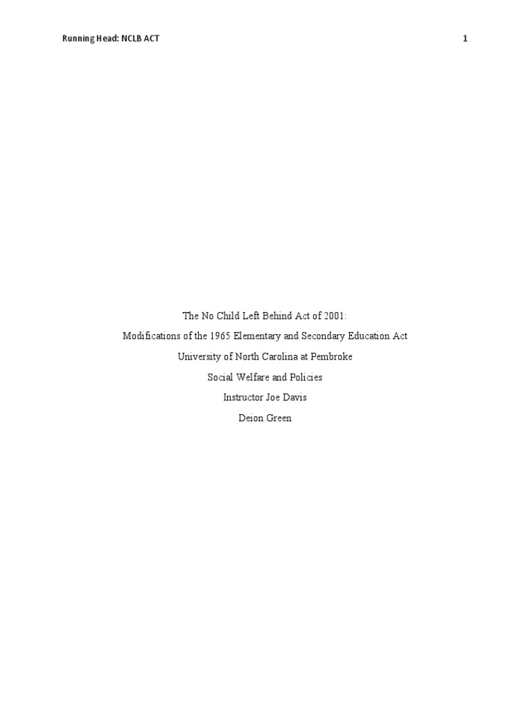 The No Child Left Behind Act of 2001-1 | PDF | No Child Left Behind Act ...