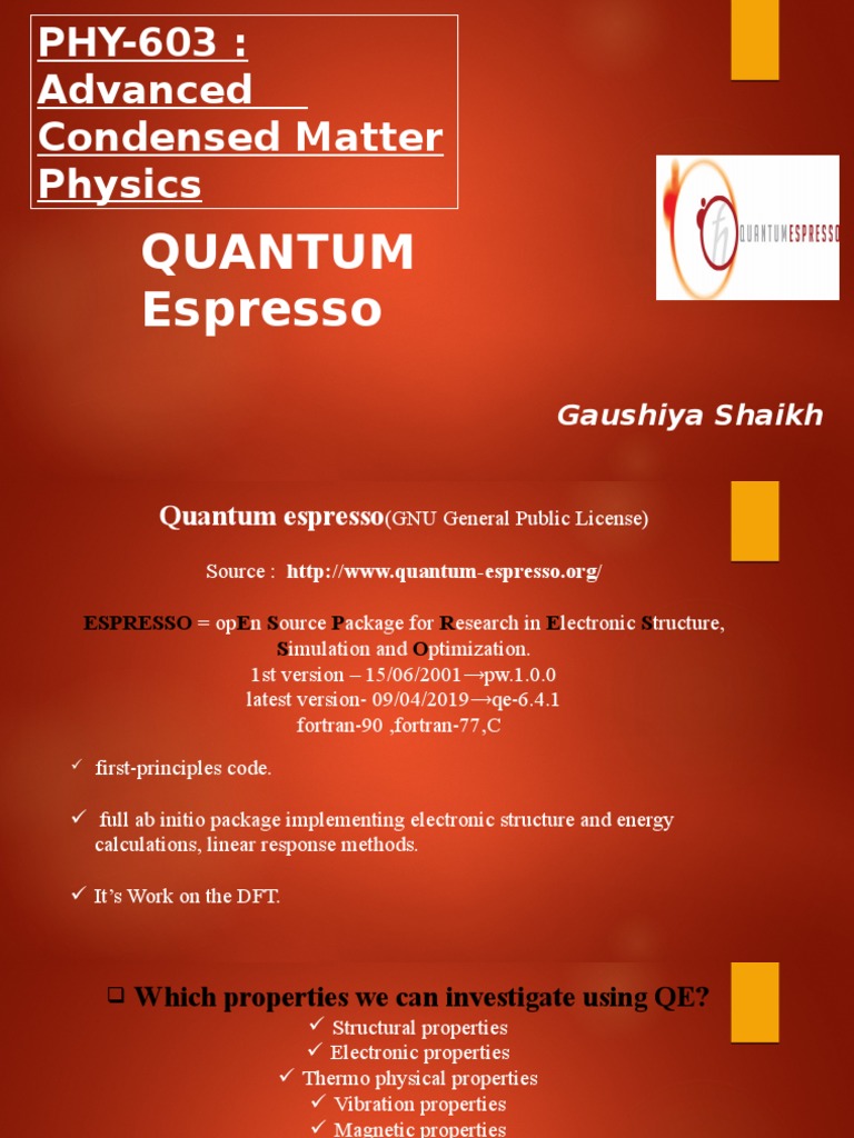 Quantum Espresso PDF Density Functional Theory HartreeFock Method