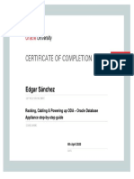 Racking, Cabling & Powering Up ODA - Oracle Database - Course - Certificate - Edgar Sánchez PDF