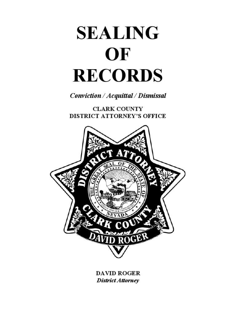 Sealing Records Book Criminal Record Arrest