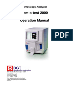 Hematology Analyzer Hem-O-Test 2000 Operation Manual PDF