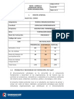 Curriculo 2016 Teoría Organizacional PDF