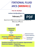 Computational Fluid Dynamics : February 7