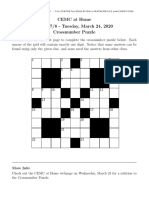 CEMC at Home Grade 7/8 - Tuesday, March 24, 2020 Crossnumber Puzzle