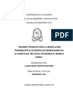 Insumos Técnicos para La Modelación Probabilística de Riesgo de Inundaciones en La Cuenca Del Río PDF