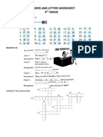 Numbers and Letters Worksheet 6 Grade: Exercise 2