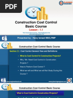 Lesson 1.1 - Construction Cost Control Basic Course