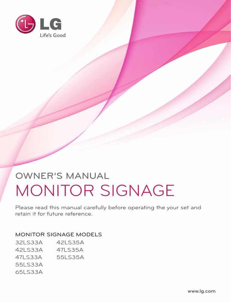 LG 55ls35a-5b PDF | PDF | Hdmi | Computer Monitor