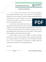 Modelo - Declaração de Orientação - UNIFAGOC