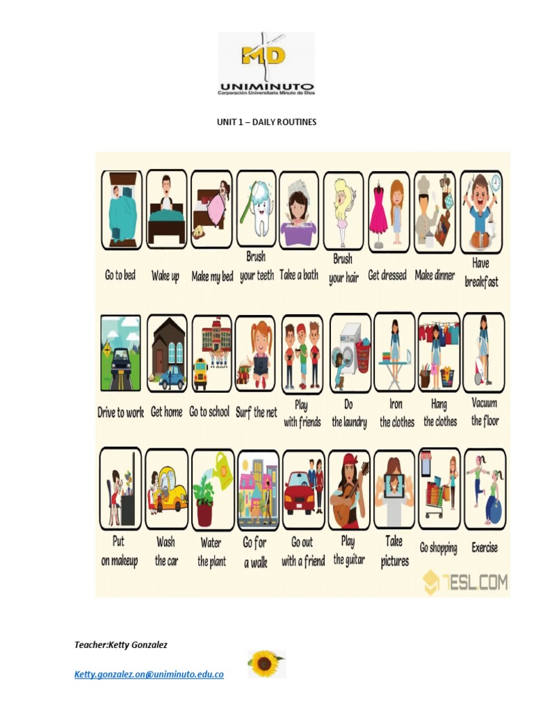 Daily Routines Lesson Plan | PDF | Wellness