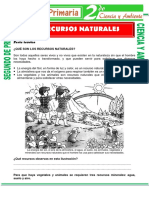 Los Recursos Naturales para Segundo de Primaria PDF