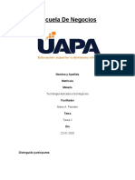 Tarea 2 Tecnologia Aplicada A Los Negocios Yilkania Santos 2018-04220