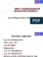 Valorizaciones y liquidaciones de obras públicas