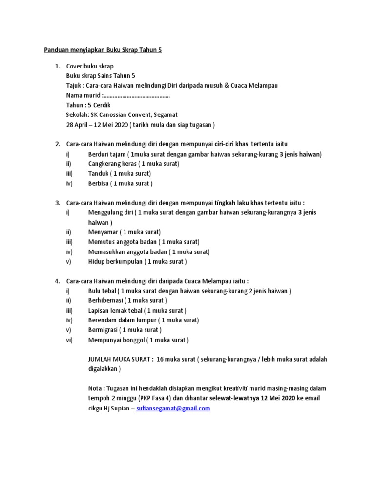 Panduan Menyiapkan Buku Skrap Tahun 5 Pdf