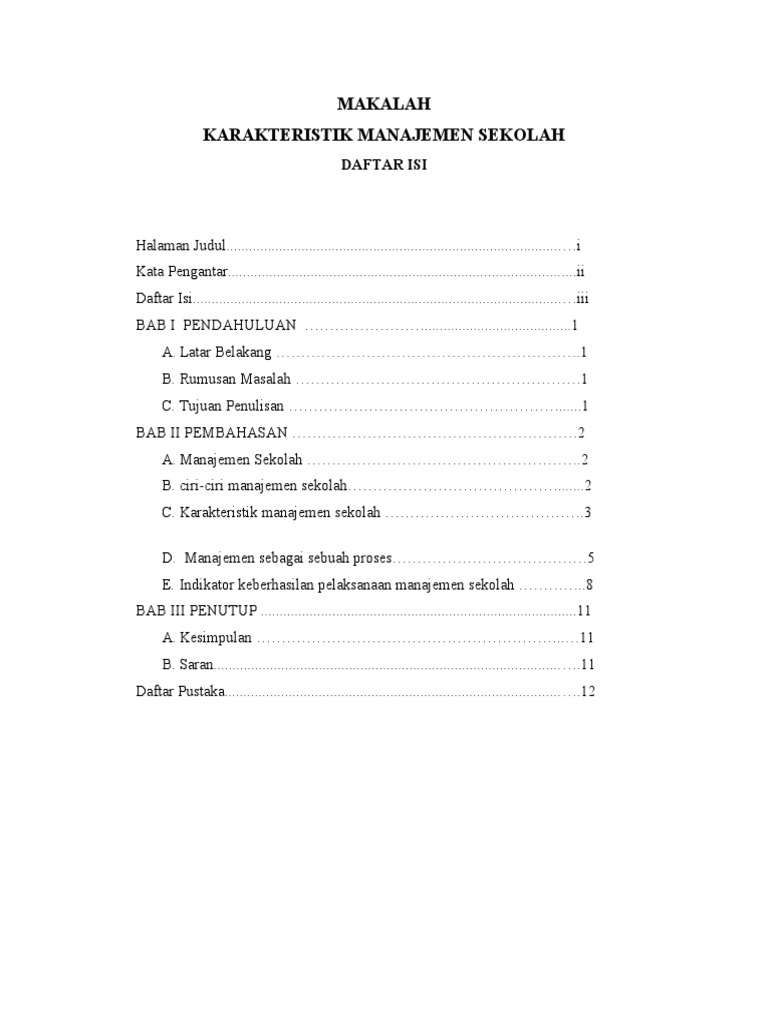 Karakteristik Manajemen Sekolah MBS | PDF | Karier & Perkembangan ...