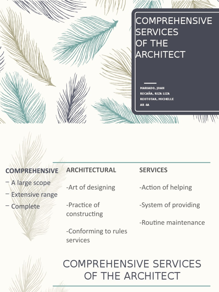 Comprehensive Architectural Services Guide | PDF | Architect ...