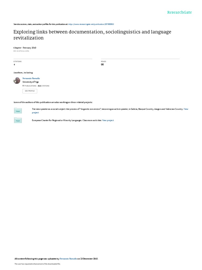 Documentation and Language Revitalization | PDF | Linguistics ...