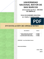 Universidad Nacional Mayor de San Marcos: Investigación de Operaciones